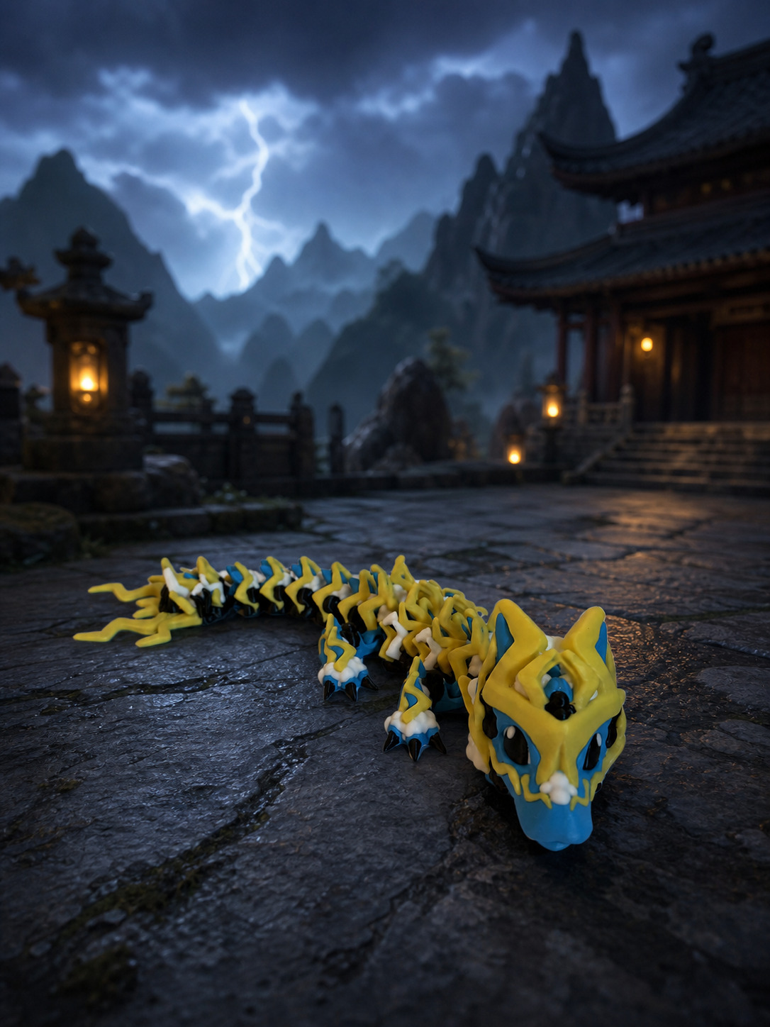 Lightning Dragon in an elemental storm-themed setting